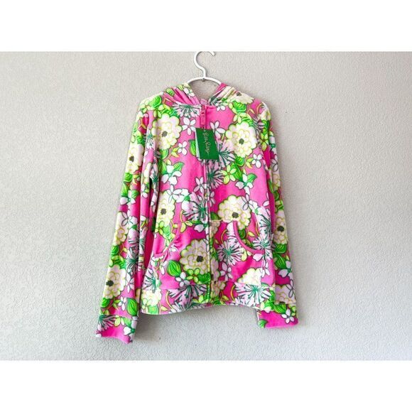 NWT! Lilly Pulitzer Floral Velour Full Zip Hoodie with Matching Pants Size 12 - Picture 2 of 8
